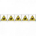Foglio n. 5 etichette adesive 60x60 pericolo "schiacciamento laterale"