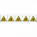 Foglio n. 5 etichette adesive 60x60 Pericolo tranciatura dita