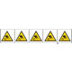 Foglio n. 5 etichette adesive 60x60 Pericolo nastro trasportatore