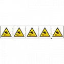 Foglio n. 5 etichette adesive 60x60 Pericolo nastro trasportatore