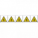 Foglio n. 5 etichette adesive 60x60 Pericolo per la mano da coclea