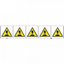 Foglio n. 5 etichette adesive 60x60 Pericolo taglio da lama
