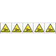 Foglio n. 5 etichette adesive 60x60 Pericolo coclea