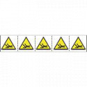 Foglio n. 5 etichette adesive 60x60 Pericolo coclea