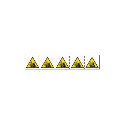 Foglio n. 5 etichette adesive 60x60 pericolo nebulizzazione