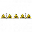 Foglio n. 5 etichette adesive 60x60 pericolo nebulizzazione