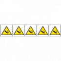 Foglio n. 5 etichette adesive 60x60 pericolo "tranciatura dita"