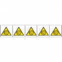 Foglio n. 5 etichette adesive 60x60 pericolo "pres. energia pneumatica"