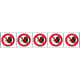 Foglio n. 5 etichette adesive 60x60 Divieto d'accesso
