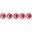 Foglio n. 5 etichette adesive 60x60 Divieto d'accesso
