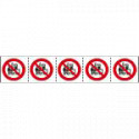 Foglio n. 5 etichette adesive 60x60 Vietato sostare sotto le forche. .