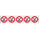 Foglio n. 5 etichette adesive 60x60 Divieto uso cravatte