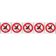 Foglio n. 5 etichette adesive 60x60 fg n. 5 et. aut. divieto"inserire mano