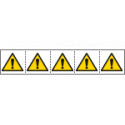 Foglio n. 5 etichette adesive 60x60 Pericolo generico EN ISO 7010