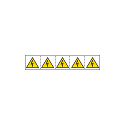 Foglio n. 5 etichette adesive 60x60 Pericolo tensione. . . EN ISO7010