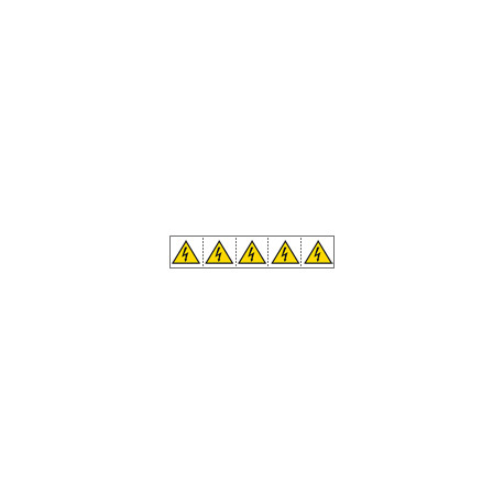 Foglio n. 5 etichette adesive 60x60 Pericolo tensione. . . EN ISO7010