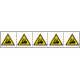 Foglio n. 5 etichette adesive 60x60 Pericolo carrelli. . . EN ISO7010