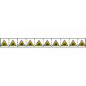 Foglio n. 10 etichette adesive 30x30 Pericolo carrelli in. . EN ISO 7010