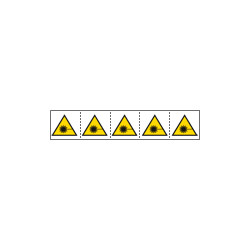 Foglio n. 5 etichette adesive 60x60 Pericolo laser. . . . . . EN ISO7010