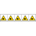 Foglio n. 5 etichette adesive 60x60 Pericolo laser. . . . . . EN ISO7010