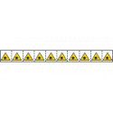 Foglio n. 10 etichette adesive 30x30 Pericolo laser. . . . . . . . EN ISO 7010