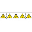 Foglio n. 5 etichette adesive caduta materiali EN ISO 7010