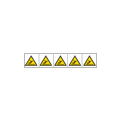 Foglio n. 5 etichette adesive 60x60 Pericolo zona scivolosa. . EN ISO7010