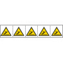 Foglio n. 5 etichette adesive 60x60 Pericolo zona scivolosa. . EN ISO7010