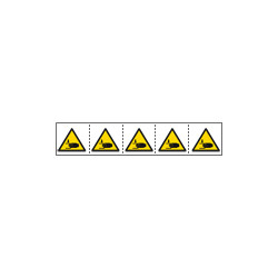 Foglio n. 5 etichette adesive 60x60 Pericolo schiamento . . . . . EN ISO7010