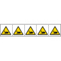 Foglio n. 5 etichette adesive 60x60 Pericolo schiamento . . . . . EN ISO7010