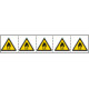 Foglio n. 5 etichette adesive 60x60 Pericolo materiale. . . . . EN ISO 7010