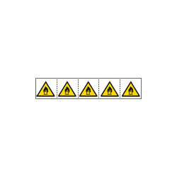 Foglio n. 5 etichette adesive 60x60 Pericolo materiale. . . . . EN ISO 7010