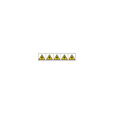 Foglio n. 5 etichette adesive 60x60 Pericolo materiale. . . . . EN ISO 7010