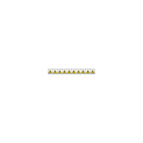 Foglio n. 10 etichette adesive 30x30 Pericolo materiale. . . . EN ISO 7010