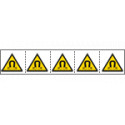 Foglio n. 5 etichette adesive 60x60 Pericolo campo magn. . . . EN ISO 7010