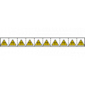 Foglio n. 10 etichette adesive 30x30 Pericolo campo magn. . . EN ISO 7010