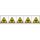 Foglio n. 5 etichette adesive 60x60 Pericolo biologico. . . . . EN ISO 7010