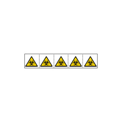 Foglio n. 5 etichette adesive 60x60 Pericolo biologico. . . . . EN ISO 7010