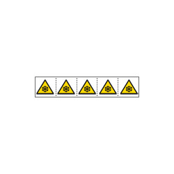 Foglio n. 5 etichette adesive 60x60 Pericolo basse temp. . . . EN ISO 7010
