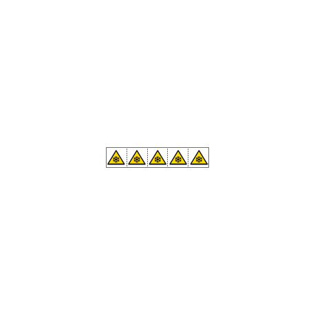 Foglio n. 5 etichette adesive 60x60 Pericolo basse temp. . . . EN ISO 7010