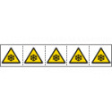 Foglio n. 5 etichette adesive 60x60 Pericolo basse temp. . . . EN ISO 7010