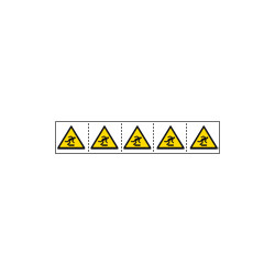 Foglio n. 5 etichette adesive 60x60 Pericolo inciampo. . . . . . EN ISO 7010