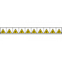 Foglio n. 10 etichette adesive 30x30 Pericolo inciampo EN ISO 7010