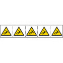 Foglio n. 5 etichette adesive 60x60 Pericolo caduta con. . . . EN ISO 7010