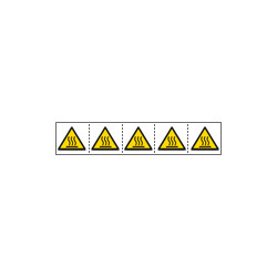 Foglio n. 5 etichette adesive 60x60 Pericolo superfici. . . . . EN ISO 7010