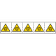 Foglio n. 5 etichette adesive 60x60 Pericolo avv. autom. . . . . EN ISO 7010