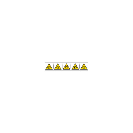Foglio n. 5 etichette adesive 60x60 Pericolo avv. autom. . . . . EN ISO 7010