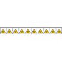 Foglio n. 10 etichette adesive 30x30 Pericolo avviamento. . EN ISO 7010