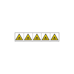 Foglio n. 5 etichette 60X60 pericolo schiacciamento corpo EN ISO 7010