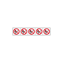 Foglio n. 5 etichette adesive 60x60 Uso fiamme libere EN ISO 7010
